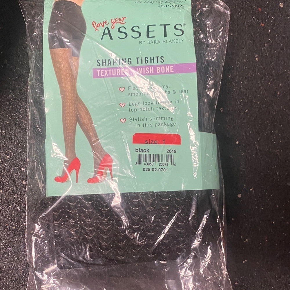 ASSETS by Sara Blakely Spanx Black Textured Shaping Tights